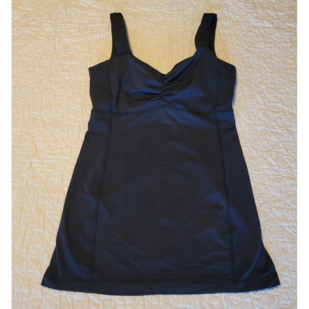 Lululemon Aria Tank II Athletica Black Ruched Tank Top Athletic Workout Gym 6